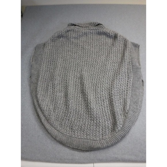 Lauren Conrad One Size Grey & White Open Knit Pullover Poncho - Picture 2 of 7